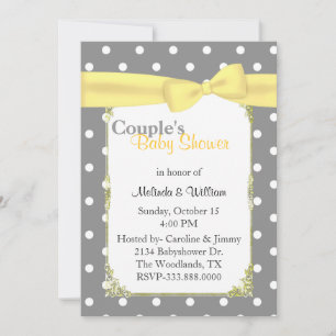 Elegante invitación a Baby Shower de pareja de dot