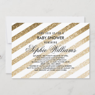 Elegante Invitación a Baby Shower de Purpurina Fau