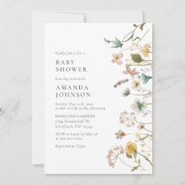 Elegante Invitación a Baby Shower Floral de acuare
