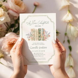Elegante invitación a Baby Shower para el libro de