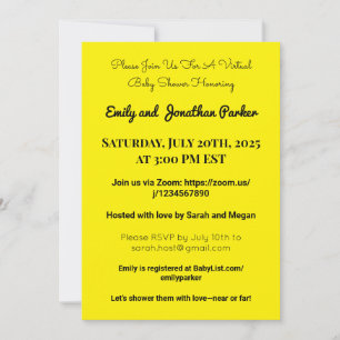 Elegante Invitación a Baby Shower Virtual