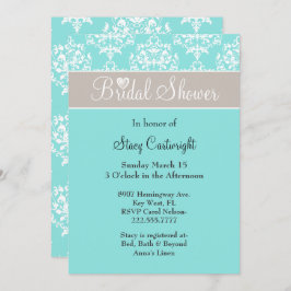 Elegante invitación a bañar a las novias de Aqua y