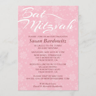 Elegante invitación a Bat Floral Mitzvah