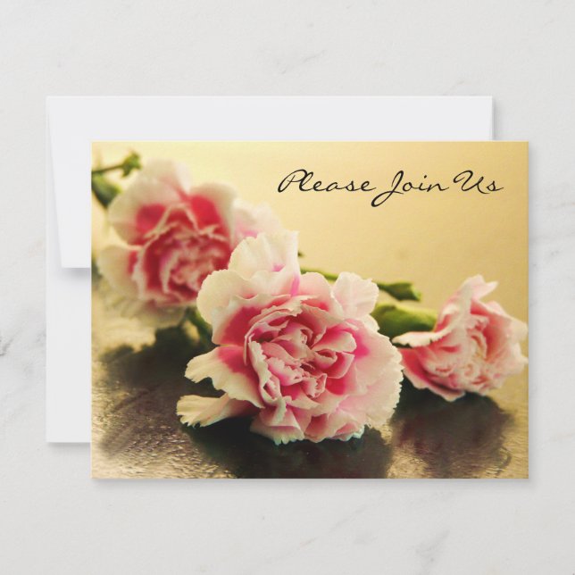 Elegante invitación a Boda de Carlones Rosa (Anverso)