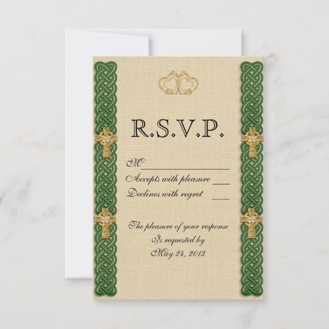 Elegante invitación a boda irlandesa (Anverso)