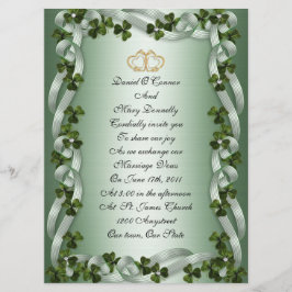 Elegante invitación a boda irlandesa
