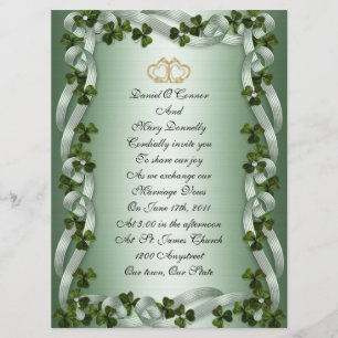 Elegante invitación a boda irlandesa