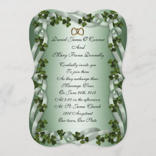 Elegante invitación a boda irlandesa