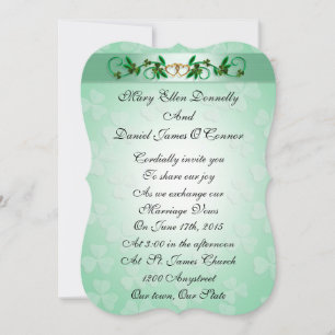 Elegante invitación a boda irlandesa
