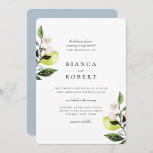 Elegante invitación a bodas botánicas
