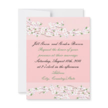 Elegante invitación a bodas con flores rosadas