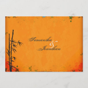 Elegante invitación a bodas de bambú asiático