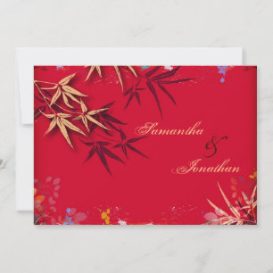 Elegante invitación a bodas de bambú asiático
