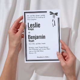 Elegante invitación a bodas de barro