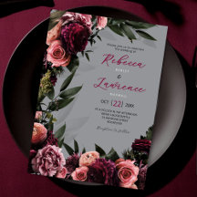 elegante invitación a bodas de color gris