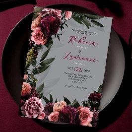 elegante invitación a bodas de color gris