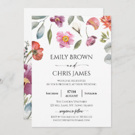 Elegante invitación a bodas de eucalipto floral