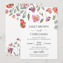 Elegante invitación a bodas de eucalipto floral
