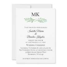 Elegante invitación a bodas de monograma