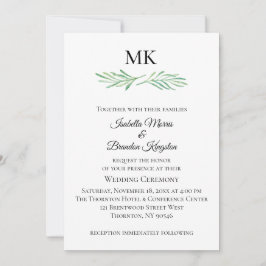 Elegante invitación a bodas de monograma
