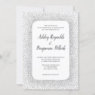 Elegante invitación a bodas de puntos de polka
