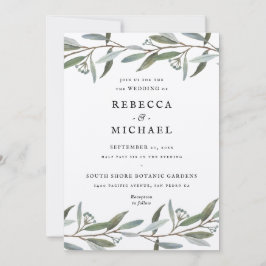 Elegante Invitación a bodas de verde Papel actuali