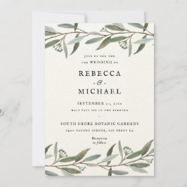Elegante Invitación a bodas de verde Papel actuali