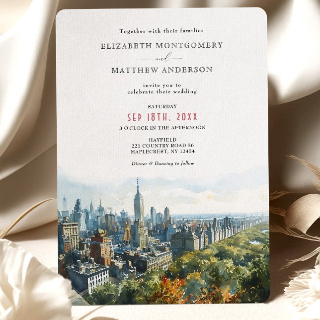 Elegante invitación a bodas en el Skyline de la ci (Subido por el creador)