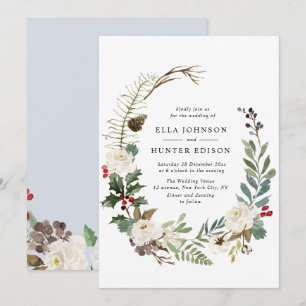 elegante invitación a bodas en invierno