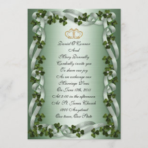 Elegante invitación a bodas irlandesas