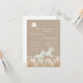 elegante invitación a boho equino