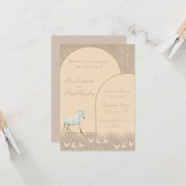 elegante invitación a boho equino