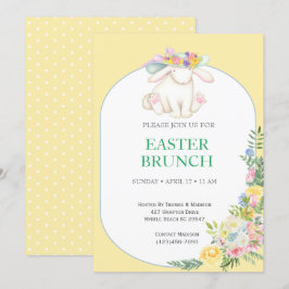 Elegante Invitación a Brunch Amarillo Floral de Pa