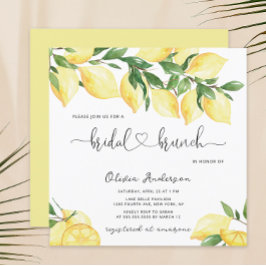 Elegante Invitación a Brunch Bridal de Limón