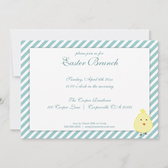 Elegante Invitación a Brunch de Pascua (Anverso)