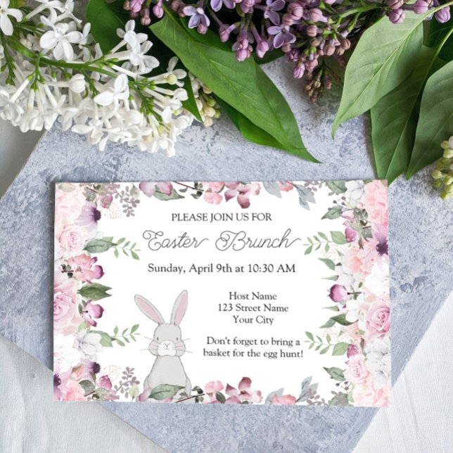 Elegante Invitación a Brunch Floral de Pascua (Subido por el creador)