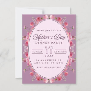Elegante Invitación a Cena de Día de la Madre Fu