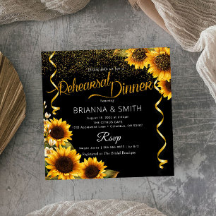 Elegante Invitación a cenar a prueba de girasoles
