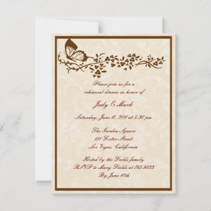 Elegante Invitación a cenar a prueba de mariposa