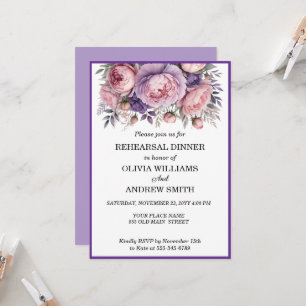 Elegante Invitación a cenar con aroma morado