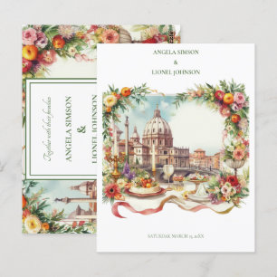 Elegante invitación a cenar en Florencia Italia
