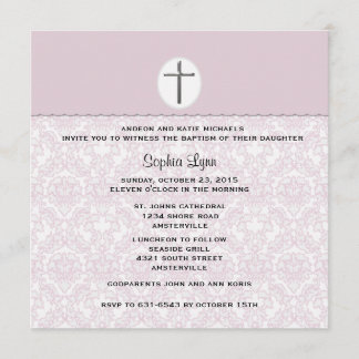 Elegante invitación a Damasco Rosa