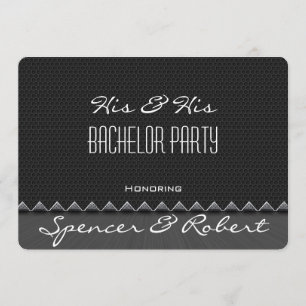 Elegante invitación a despedida de soltero "Él & É