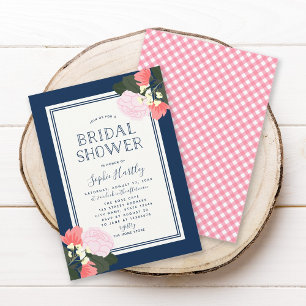 Elegante Invitación a ducha de novia con flores de