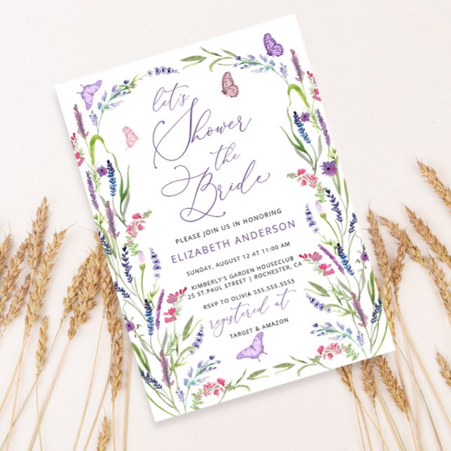 Elegante Invitación a ducha de novia con flores de (Subido por el creador)