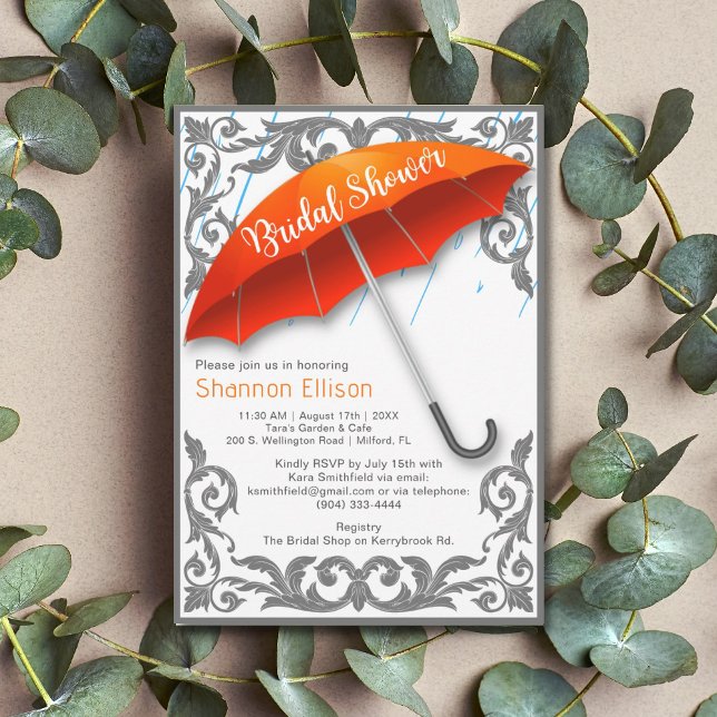 Elegante Invitación a ducha de novia con paraguas (Subido por el creador)