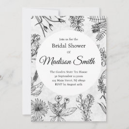 Elegante Invitación a ducha de novia del Boho de F