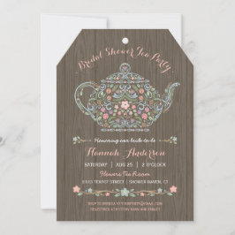 Elegante Invitación a ducha de novia en Teapot Woo