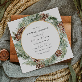 Elegante Invitación a ducha de novia Evergreen de