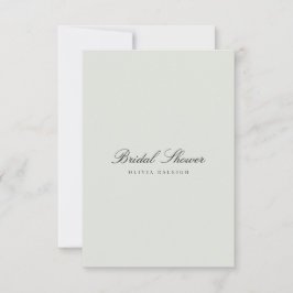 Elegante invitación a ducha de novia negra y saban